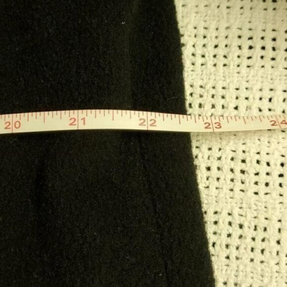 Worthington Black Wool Heavy Velvet Hooded Lined Button Sz. 10 Coat w Pockets - Picture 7 of 8